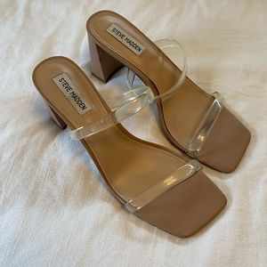 Steve Madden pink and clear heels